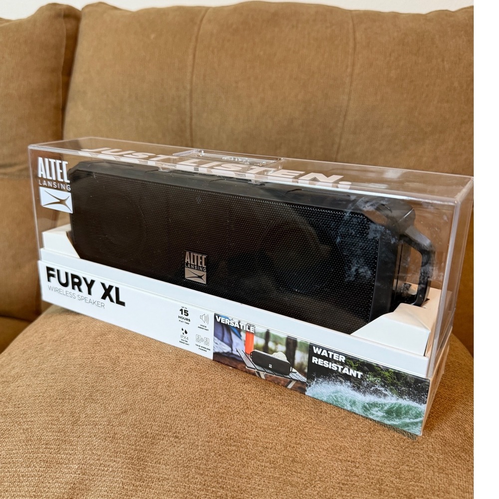 Altec Lansing Fury XL Bluetooth Wireless Speaker Black Water Resistant IMW342